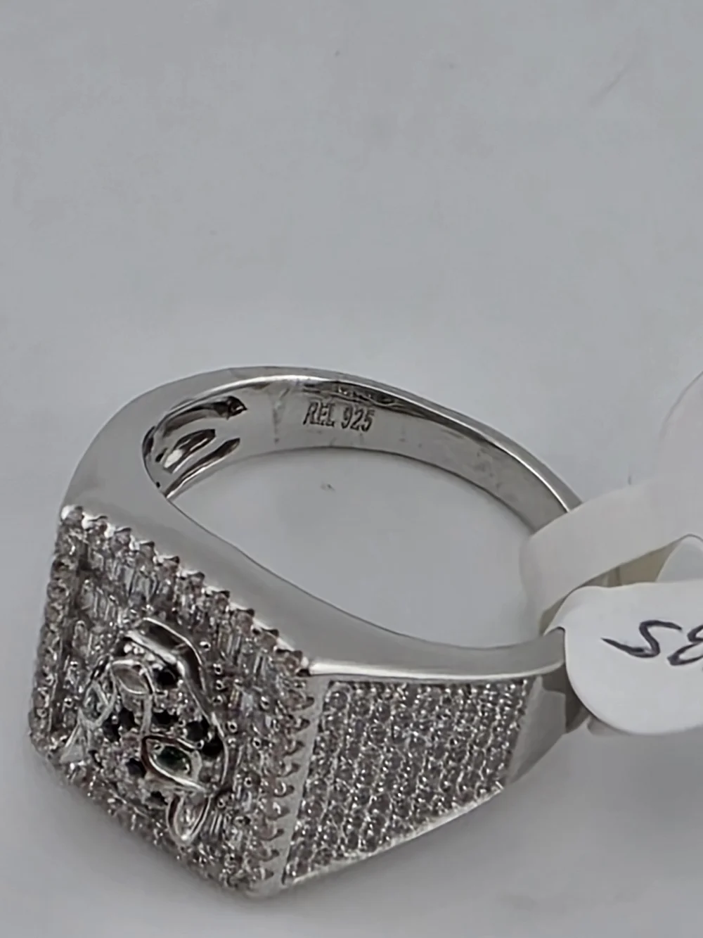 Sterling Silver 925 Pavé Panther Ring in Silver